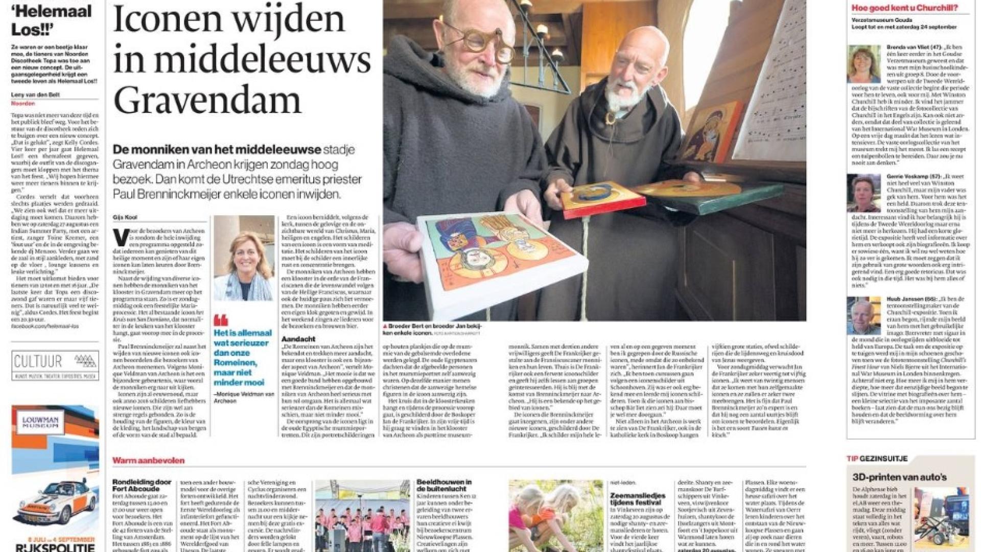 Iconen wijden in middeleeuws Gravendam