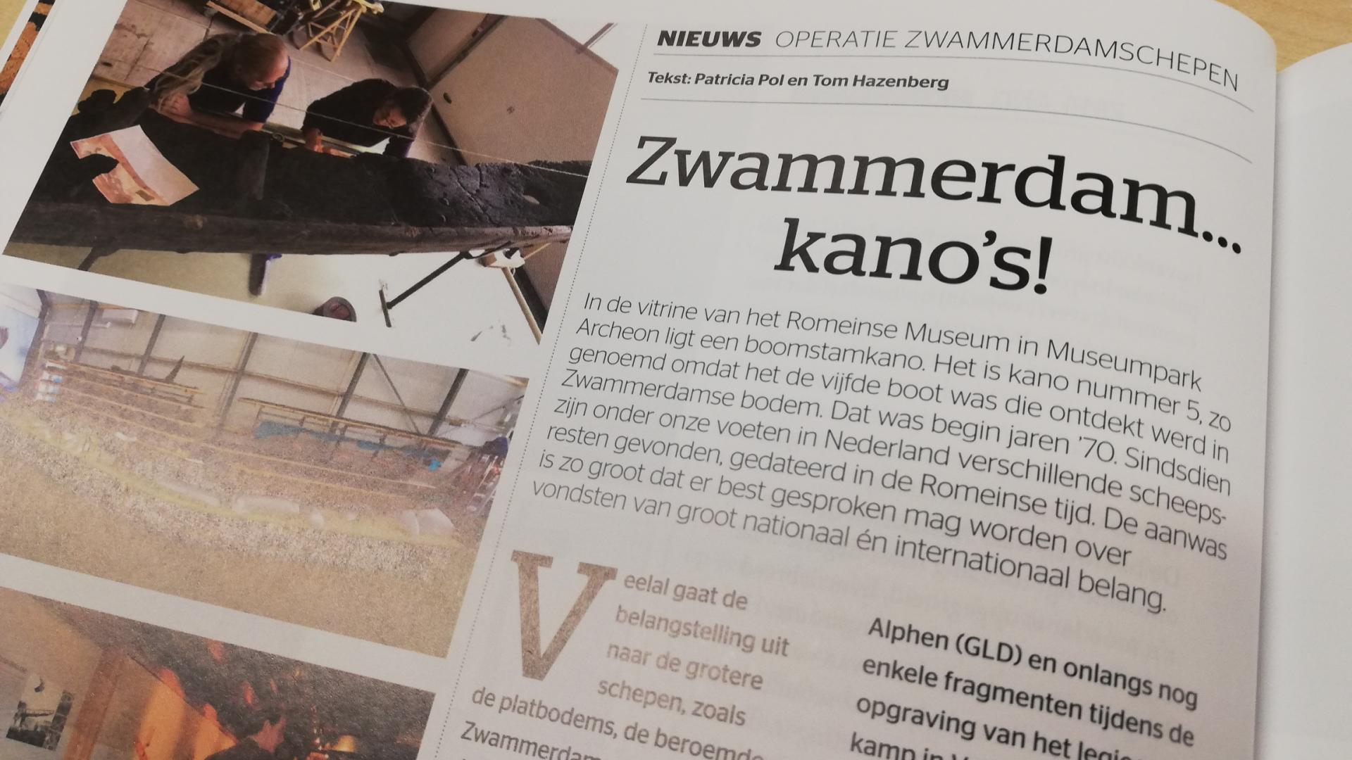 Archeologie Magazine: Zwammerdam… kano’s!