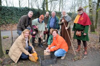 Bloembollen voor bijen in museumpark Archeon