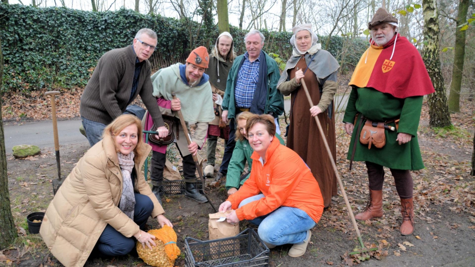 Bloembollen voor bijen in museumpark Archeon